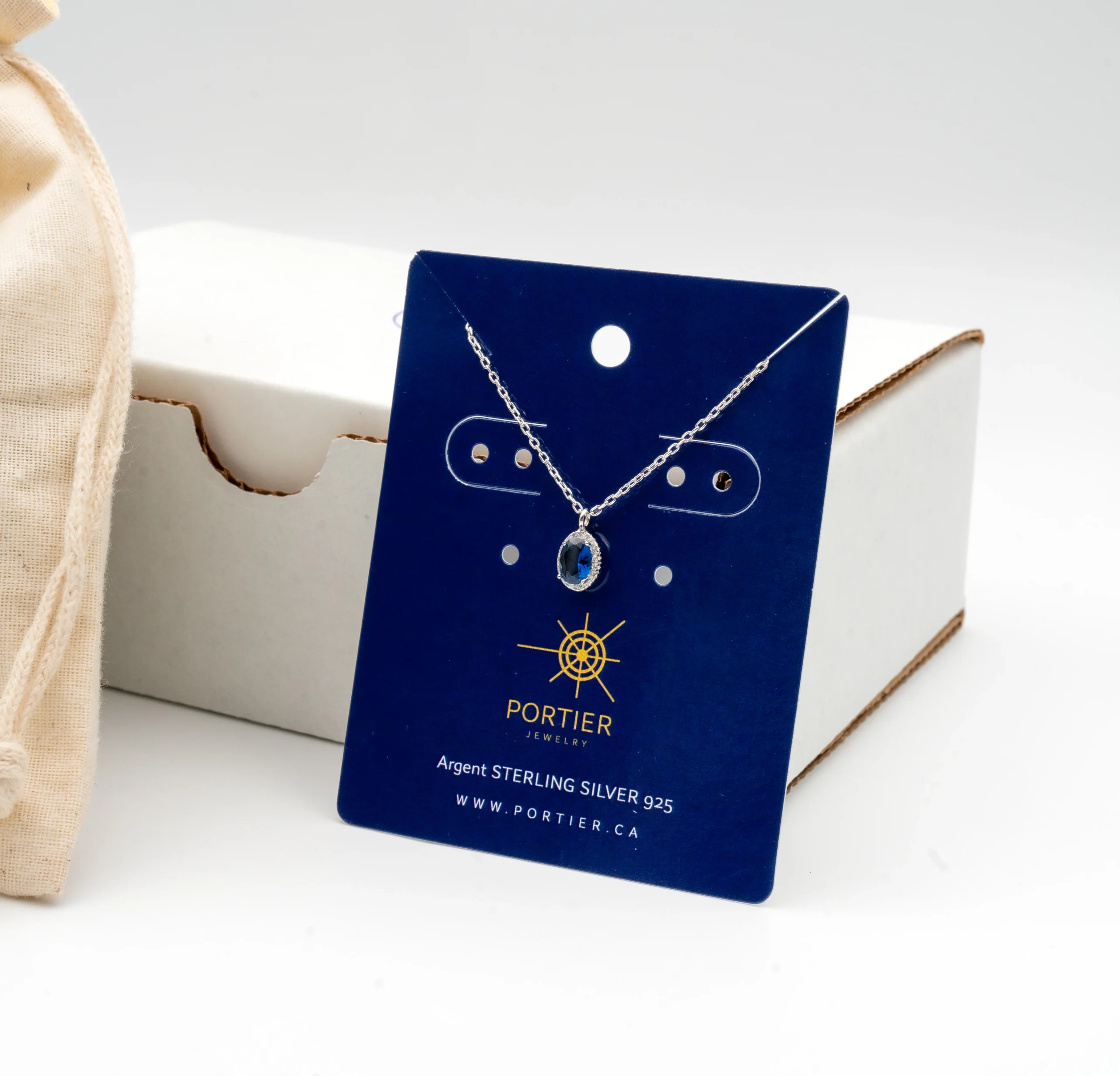 Daring: Sterling Silver Black Oval Stone Pendant and Chain - Portier Jewelry Daring: Sterling Silver Black Oval Stone Pendant and Chain - Image 4