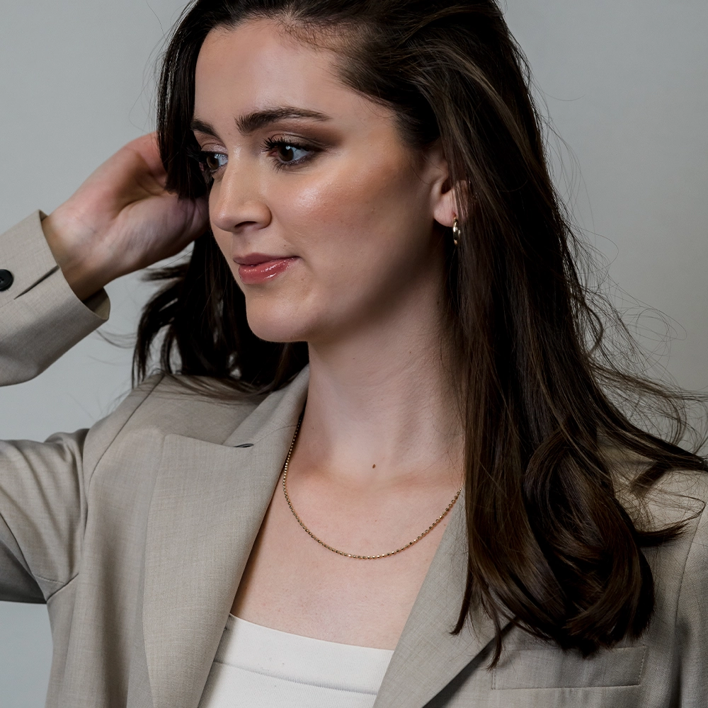 The Constellation: Gold Ball Chain Necklace - Portier Jewelry The Constellation: Gold Ball Chain Necklace - Image 3