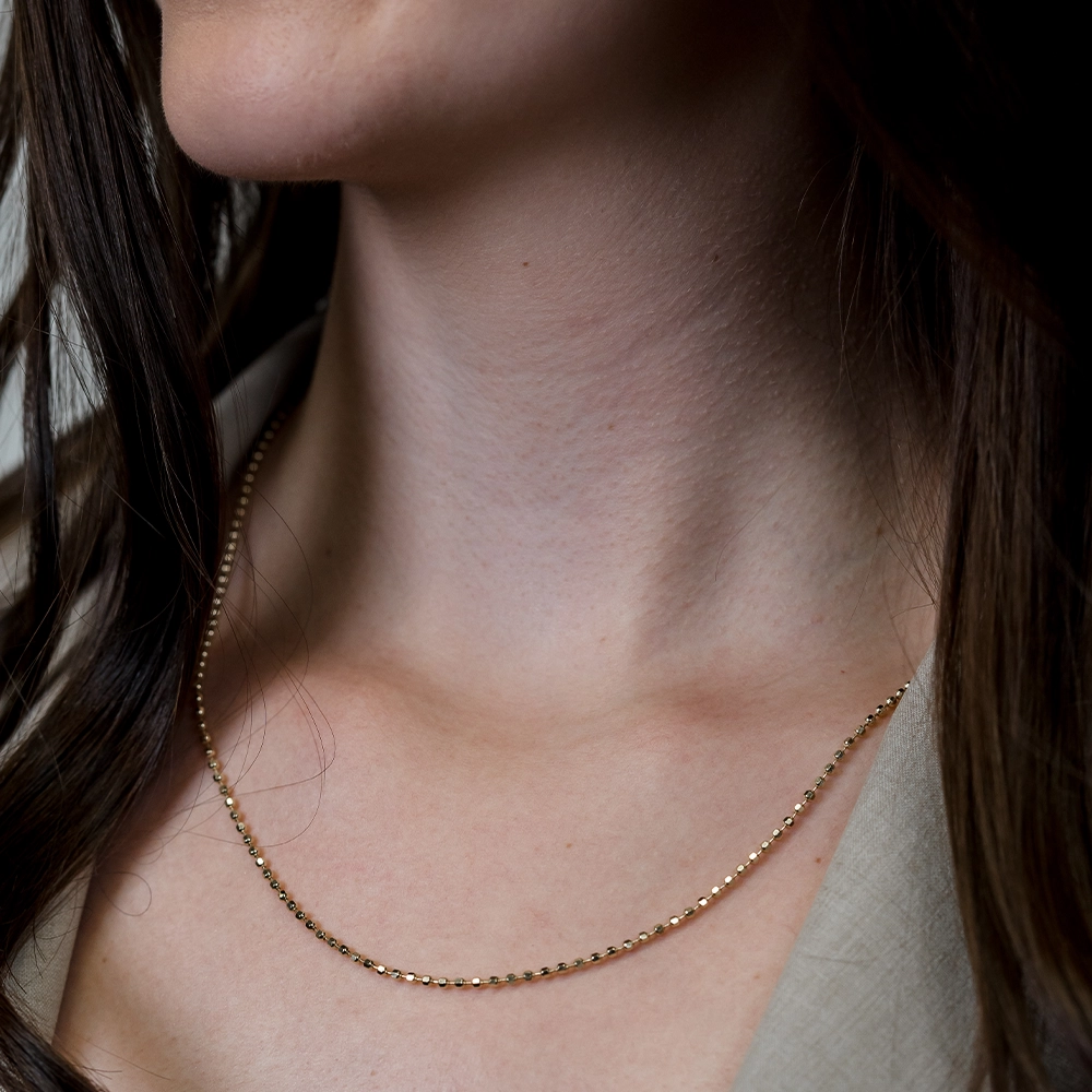 The Constellation: Gold Ball Chain Necklace - Portier Jewelry The Constellation: Gold Ball Chain Necklace - Image 2