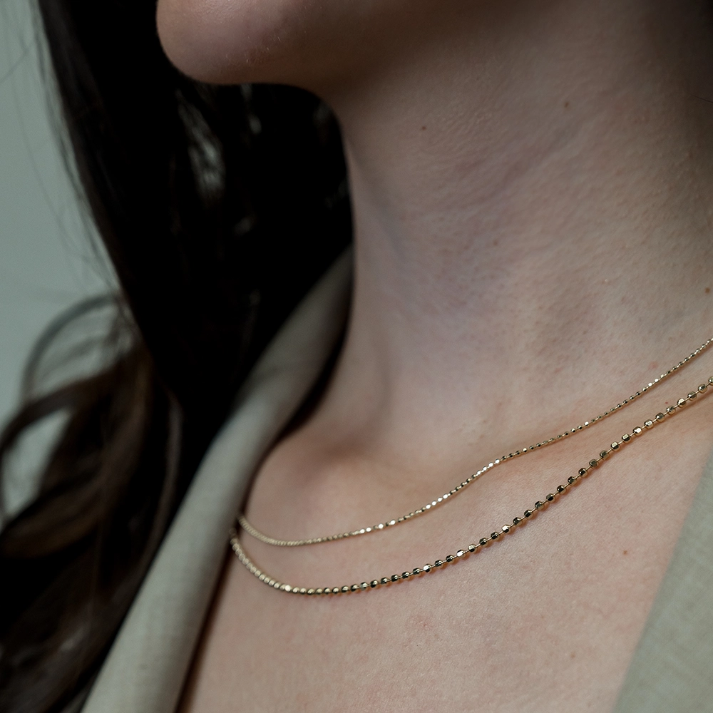 The Luminary: Gold Ball Chain Dainty Necklace - Portier Jewelry The Luminary: Gold Ball Chain Dainty Necklace - Image 2