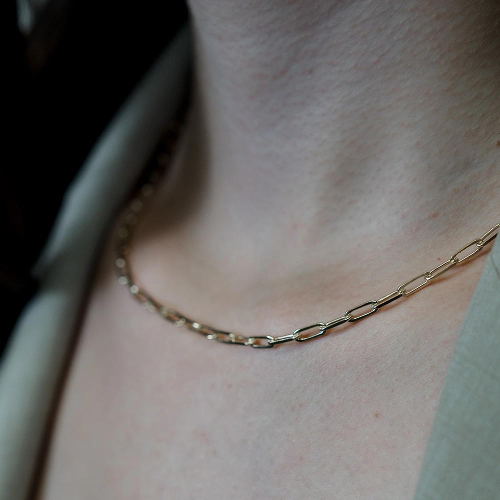 The Link: Gold Paperclip Necklace - Portier Jewelry The Link: Gold Paperclip Necklace - Image 6