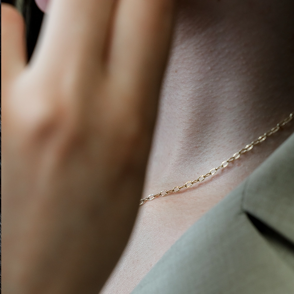 Grace: Gold Oval Link Chain - Portier Jewelry Grace: Gold Oval Link Chain - Image 2