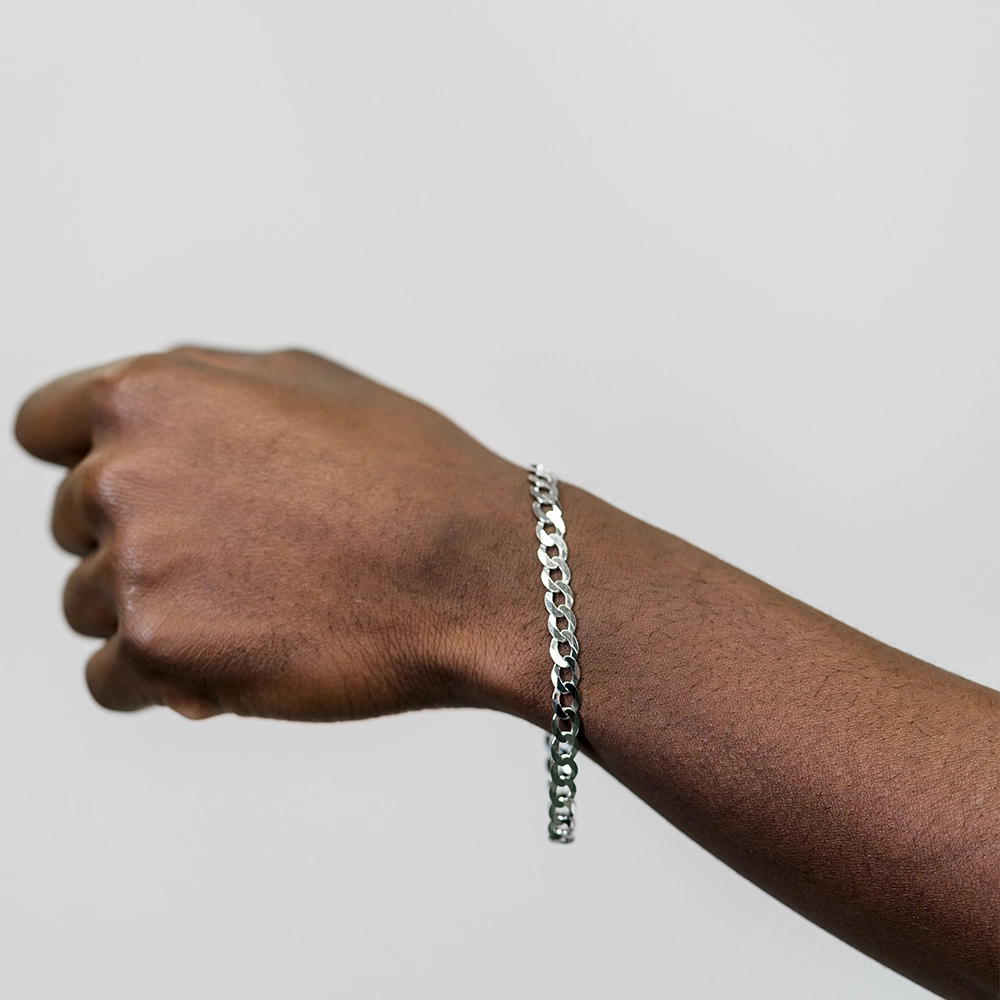 Cool: Men's Silver Cuban Link Bracelet - Portier Jewelry Cool: Men's Silver Cuban Link Bracelet - Image 2