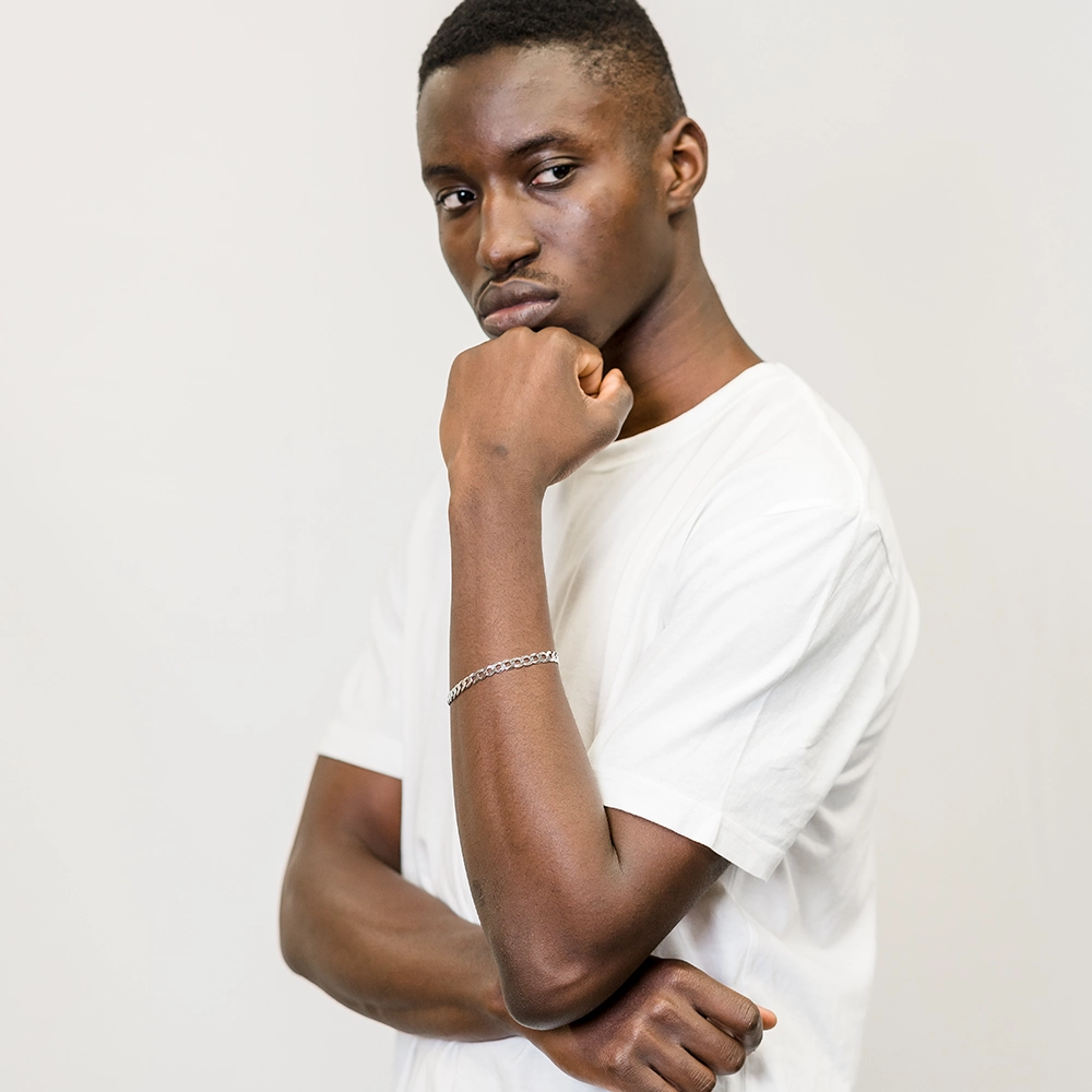 Cool: Men's Silver Cuban Link Bracelet - Portier Jewelry Cool: Men's Silver Cuban Link Bracelet - Image 3