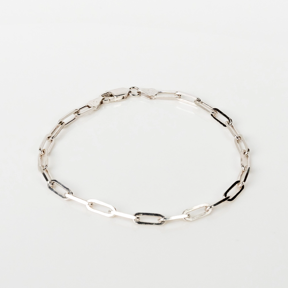 Silver Link II: Silver Paperclip Bracelet - Portier Jewelry Silver Link II: Silver Paperclip Bracelet
