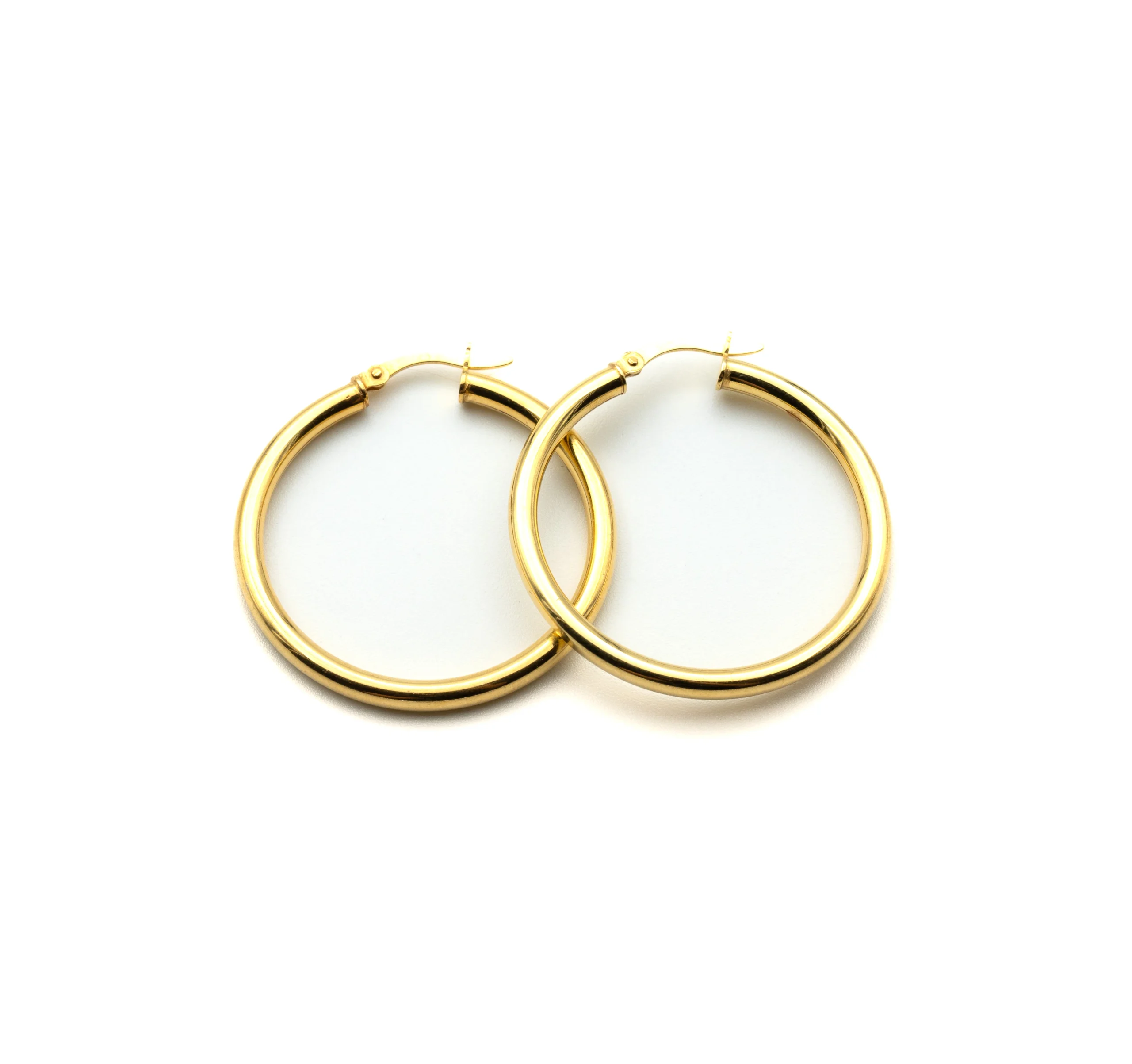 The Kiss II: Gold Large Hoop Earrings - Portier Jewelry The Kiss II: Gold Large Hoop Earrings