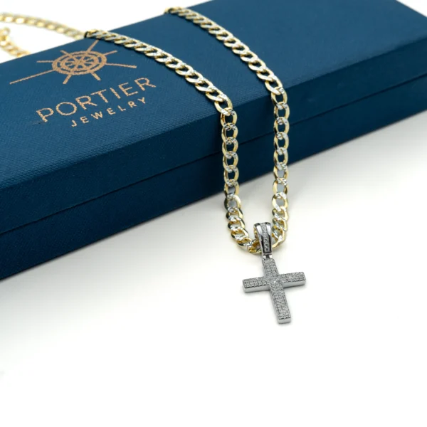 The Cross II: Sterling Silver Pave Medium Sized Cross Pendant