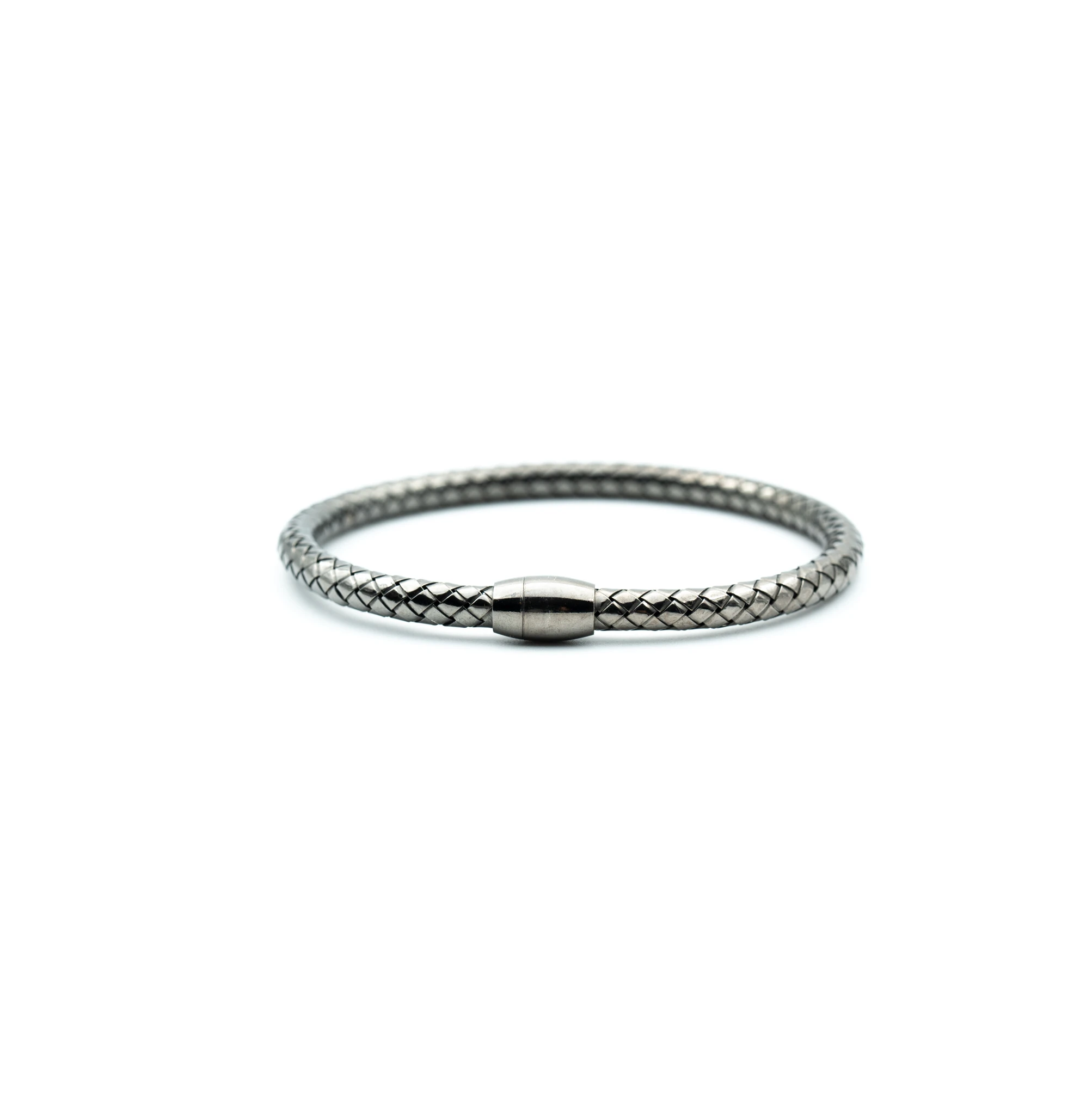 Magnet: Men's Sterling Silver Cable Braided Bracelet - Portier Jewelry Magnet: Men's Sterling Silver Cable Braided Bracelet