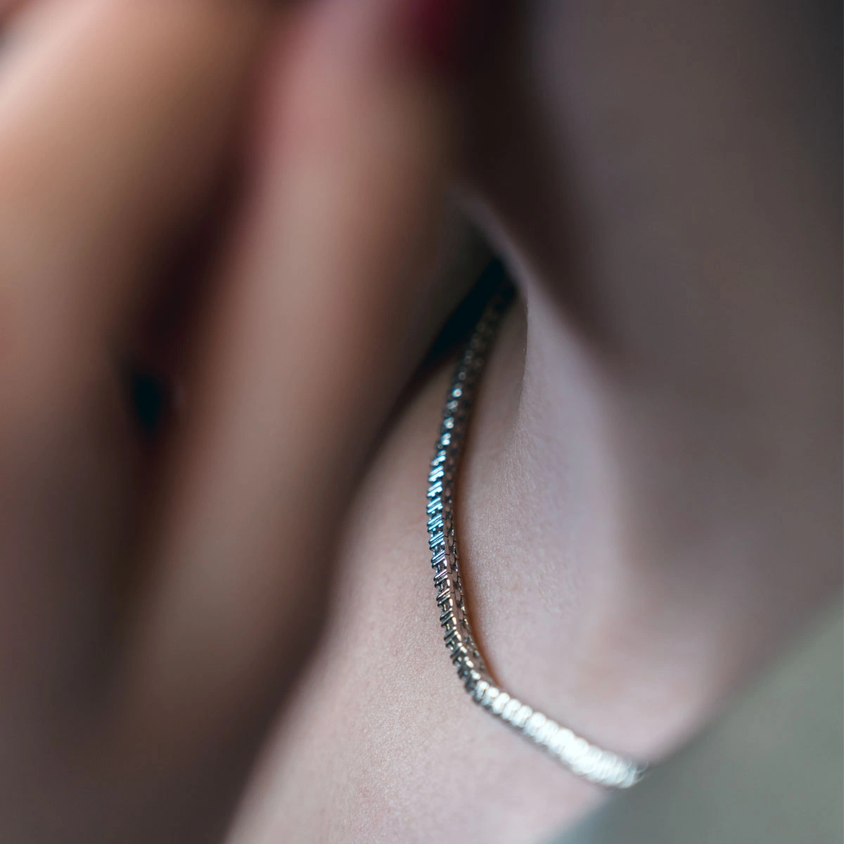 The Tennis I : Sterling Silver Tennis Necklace - Portier Jewelry The Tennis I : Sterling Silver Tennis Necklace - Image 3