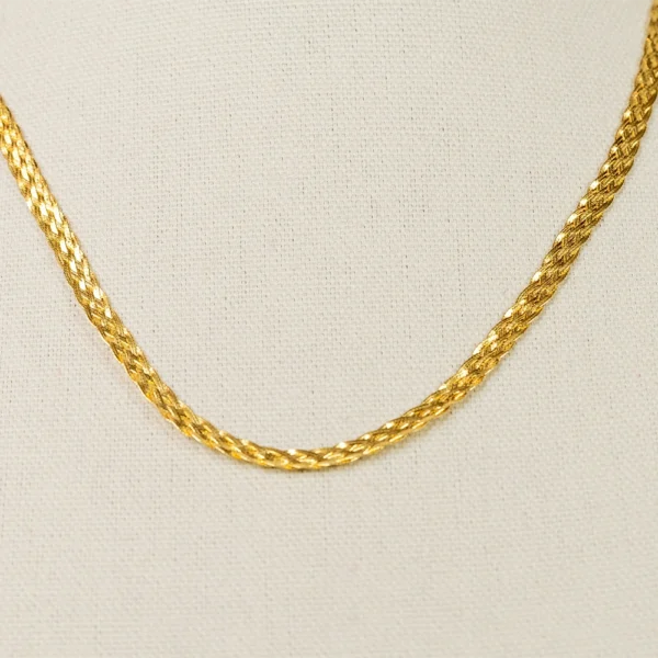The Braid: Braided Flat Gold Necklace