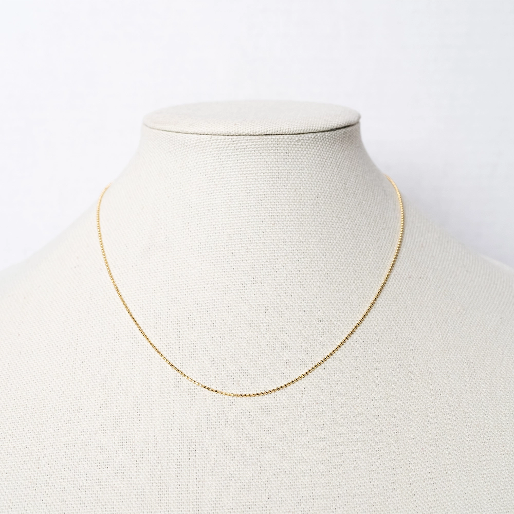 The Luminary: Gold Ball Chain Dainty Necklace - Portier Jewelry The Luminary: Gold Ball Chain Dainty Necklace