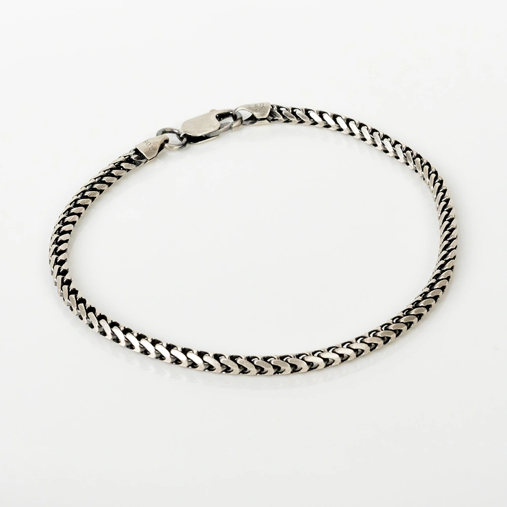Titanium: Men's Chrome Silver Spiral Bracelet - Portier Jewelry Titanium: Men's Chrome Silver Spiral Bracelet