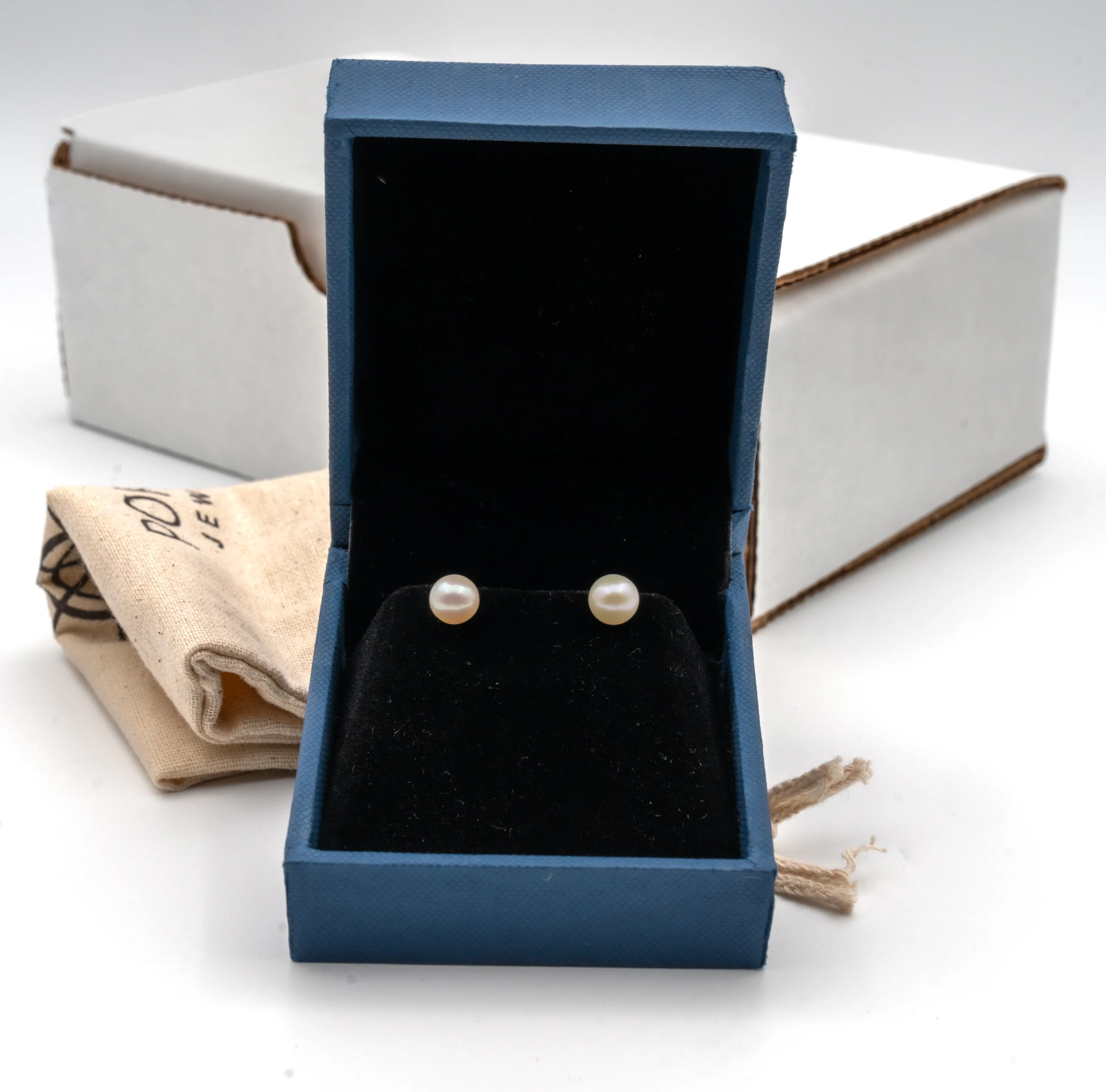 Luma: Freshwater Pearl Studs - Portier Jewelry Luma: Freshwater Pearl Studs - Image 4